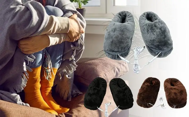 

Heating Slippers For Women Heating Foot Electric Warmer Shoes Fast Heating Plush Foot Warmer Shoes For Winter Warmth for home