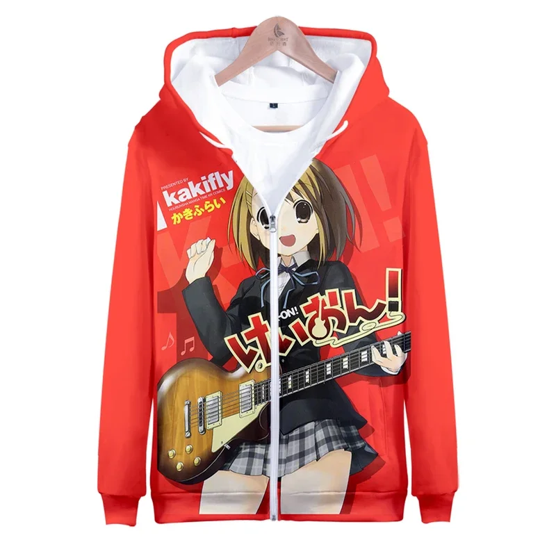 Print K-ON!! Zipper Sweatshirt Women Men Hoodie Unisex Long Sleeve Harajuku Streetwear 2021 Japanese Anime 3D Clothes Plus Size