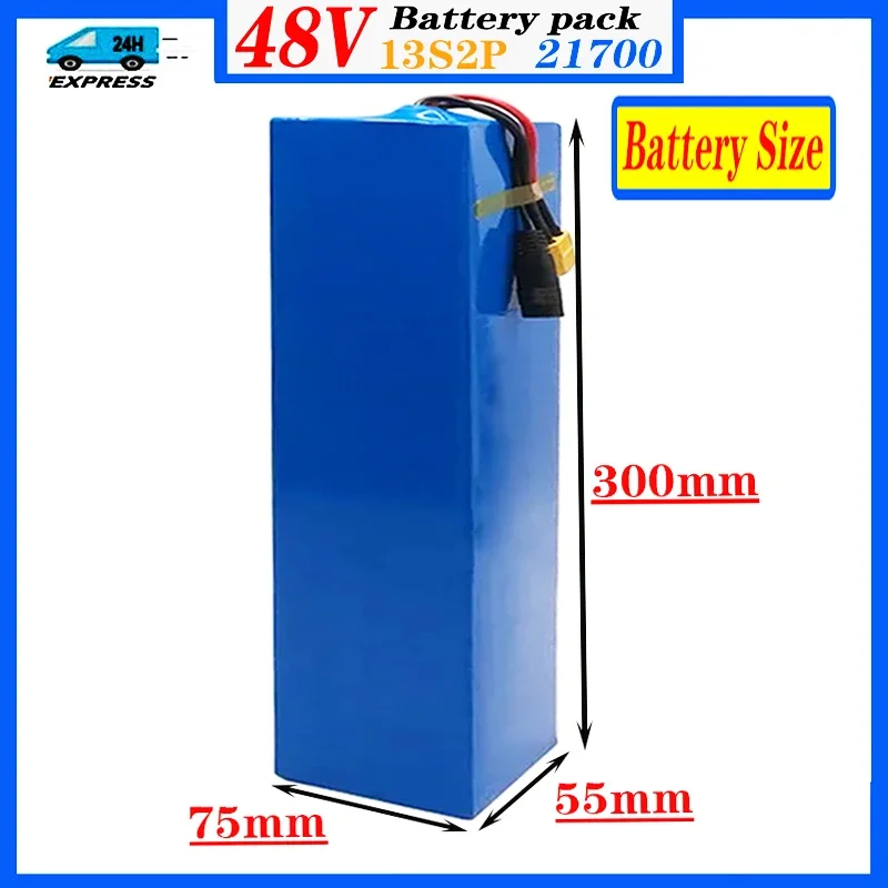 48V 39Ah 21700 Lithium Battery Pack 13S2P 800W High Power Battery 54.6V 39000mAh Electric Bicycle Electric Scooter BMS XT60