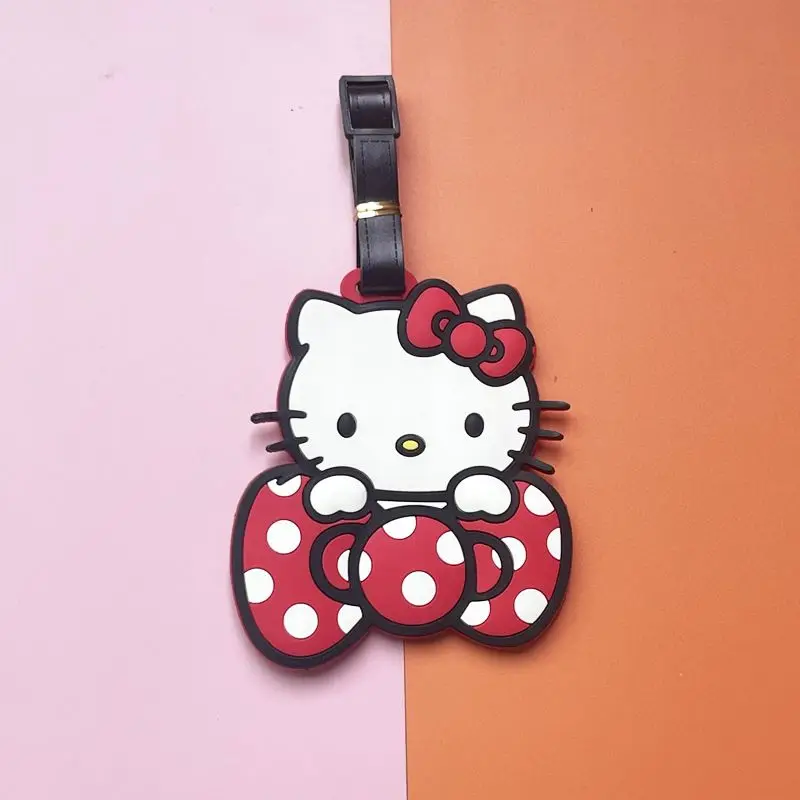 Hello Kitty Luggage Checking Tag Anime Sanrio Tag Kawaii Girls Creative Boarding Pass Children Travel Shipping Signs Wholesale