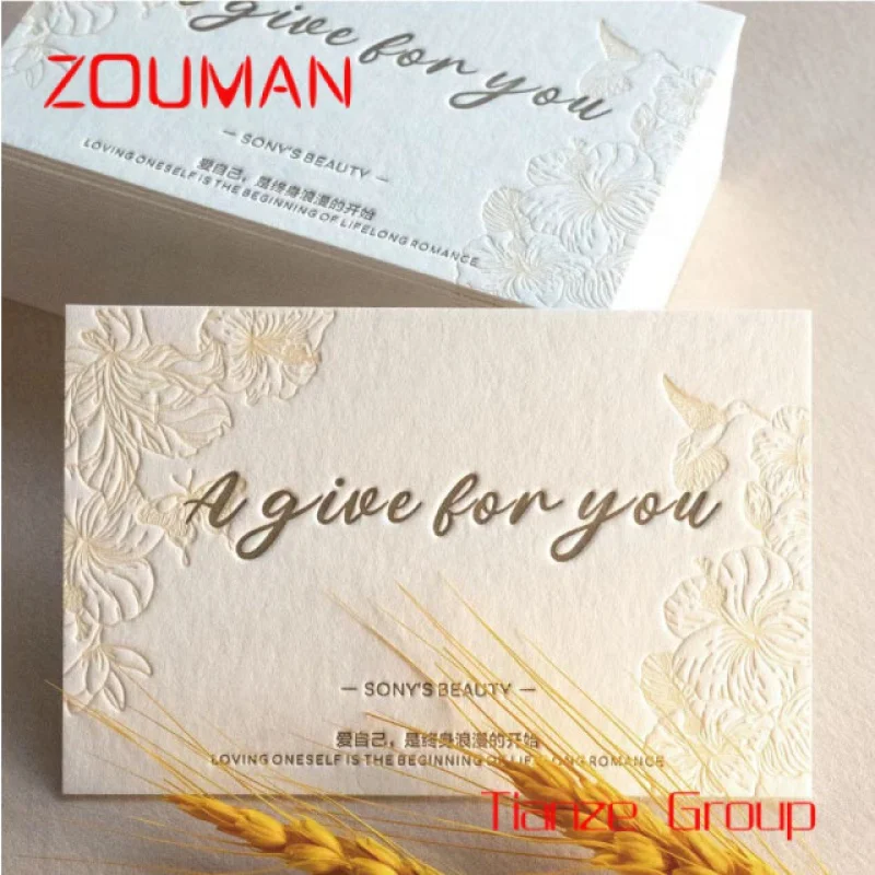 Custom , Custom embossed business card different fancy style embossed printing thank you card