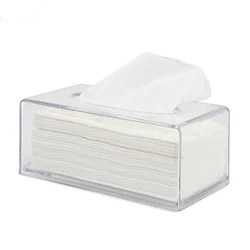 New Clear Acrylic Tissue Box Holder Tissue Dispenser Napkin Holder Car Home Office Desktop Tissue Storage Box Organizer