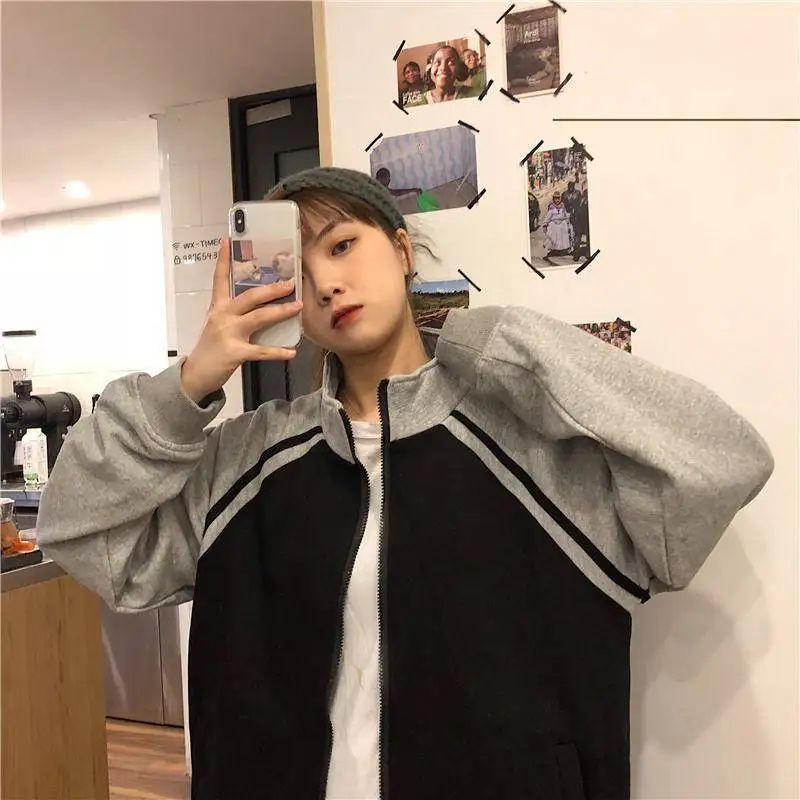 

Beige Jackets Woman Korean Style Sweet Fashion Outerwear Button Front Pocket Pure Simple Basic Ladies Long Sleeve Autumn Winter