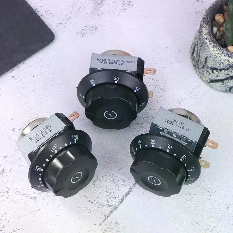 1Pc 60Min Microwave Oven Knob Timer Switch With Bell Mechanical Time Switch Warm Cabinet Disinfection Cabinet Oven Parts