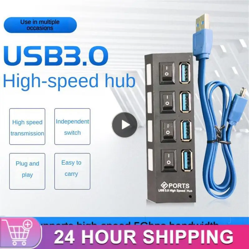 3.0 Hub USB Hub 3.0 Multi USB Splitter 3 Hab Use Power Adapter 7 Port Multiple Expander 3.0 USB3 Hub with Switch for PC