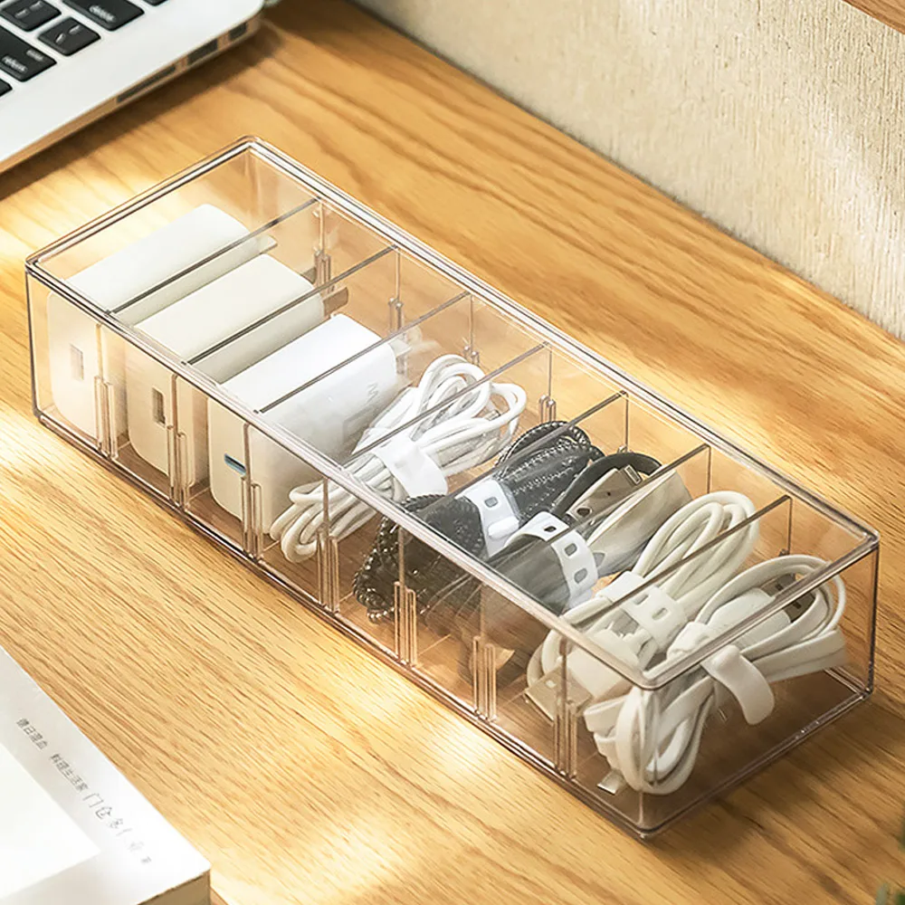 Cinnamon shop transparent USB cable charger clear box storage box (small size/cover)