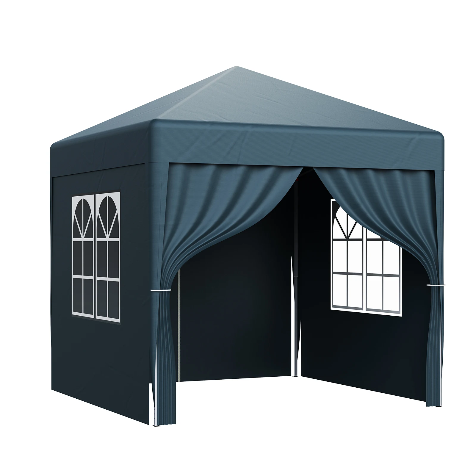 LOEFME 2x2M Pop Up Gazebo Waterproof Windproof Outdoor Canopy Sun Shelter W/ 4 Sides Removable Cloth Portable Party Camping Tent image 3