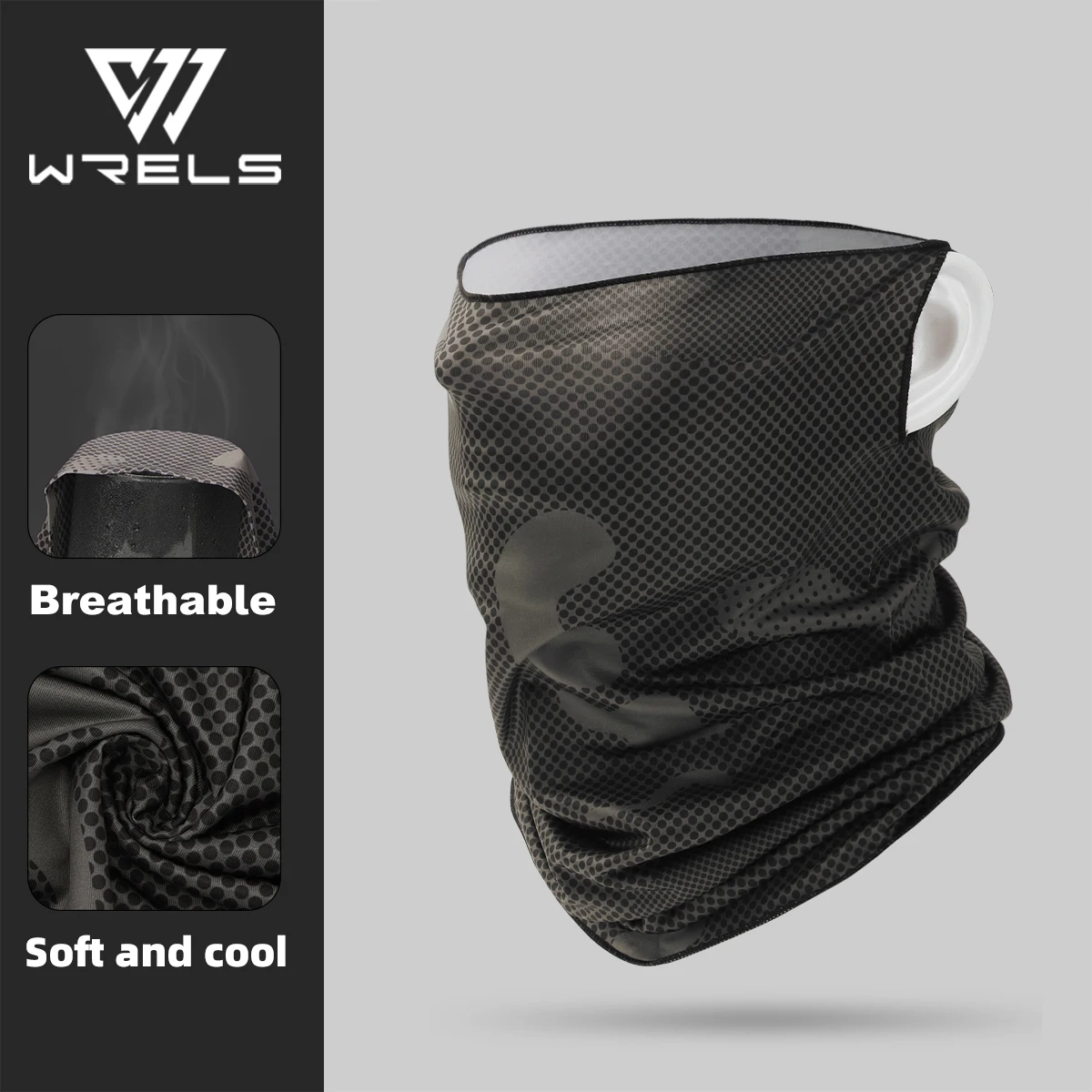 WRELS Ademend zonbescherming gezichtsmasker Ijszijde Zonnebrandmasker Outdoor Fietsen Gezichtsbedekking Effen kleur Nekwikkel UV-bescherming