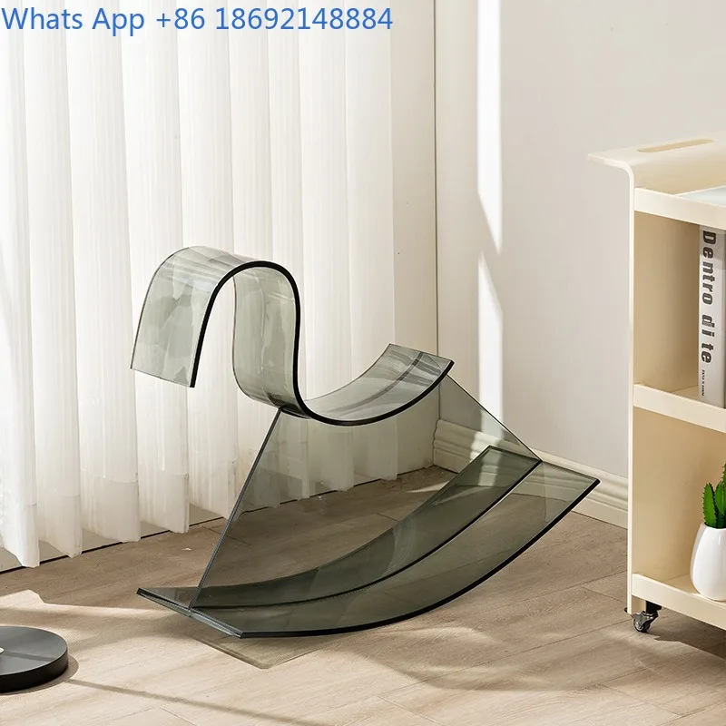 Creative Rocking Chair Rocking Horse Cute Simple Home Living Room Toy Transparent Plastic Low Stool