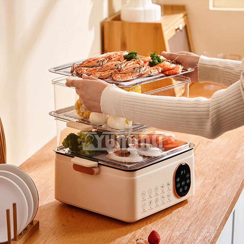 Household Three-layer Steamer Cooker Multifunctional Electric Steamer Breakfast Machine Cuscusera Vapor Olla