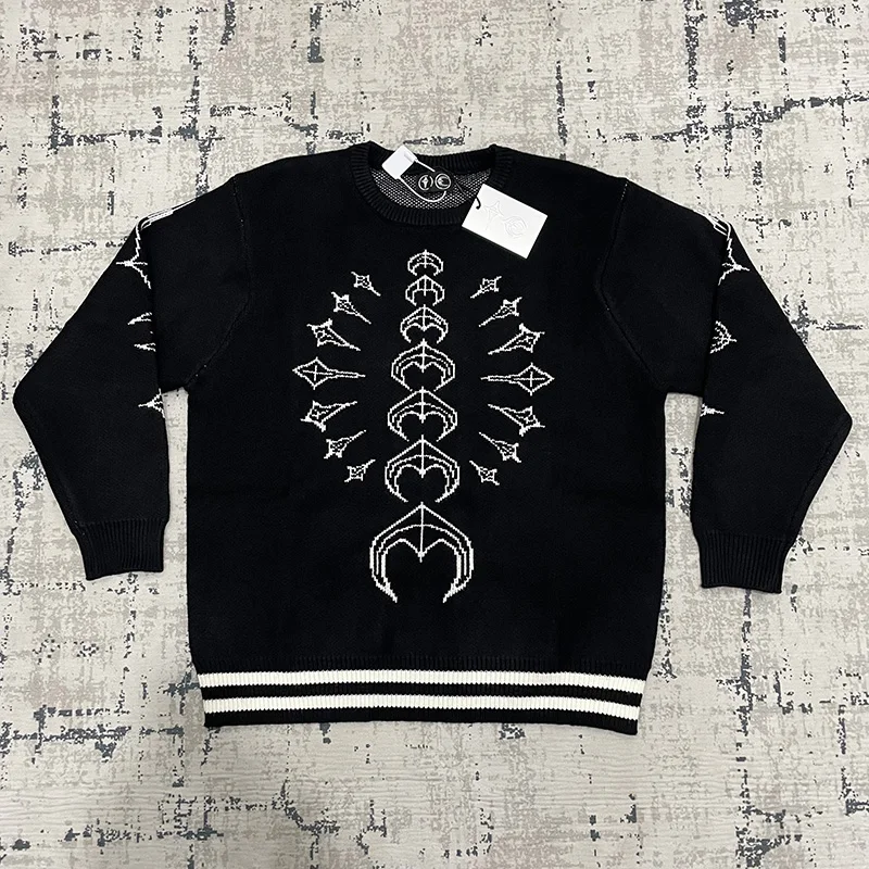 

Autumn Winter Best Quality Knitted Sweatshirts Men Women Unisex Classic Logo Jacquard Thug Club Sweater Pullovers With Tags