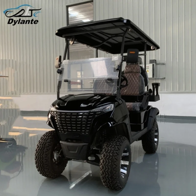 New Design Solar Panel Electric Golf Carts 72V Lithium Battery Buggy 4 Seater Electric Lifted Golf Cart 30% Max Driving Slope