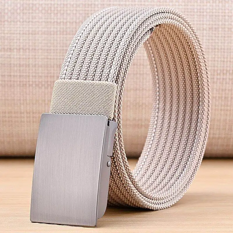 Fashion Canvas Men Belts Adjustable Metal Buckle Belt for Men Casual Waist Strap Man Accessories