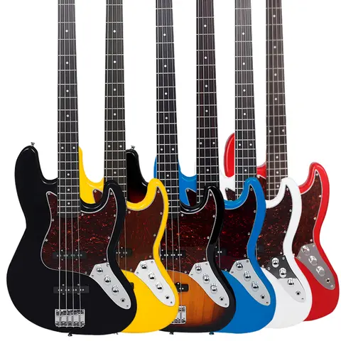 IRIN 메이플 일렉트릭 베이스 초보자 연습 성능 렌치 연결 라인 액세서리가있는 나무 베이스 기타 연주