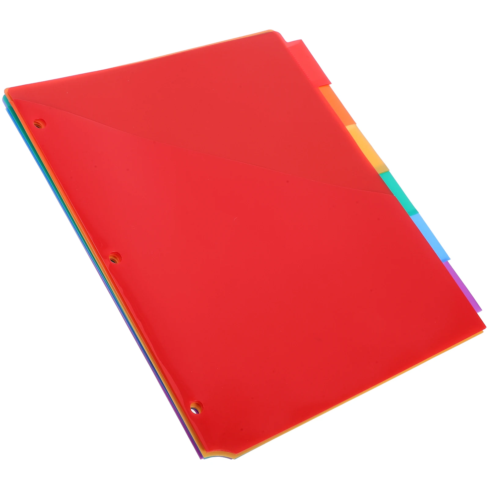 

6pcs Colored Folders with Insert Bag Pocket Binder Dividers Tabs Plastic Office Study Notebook Organizers Document