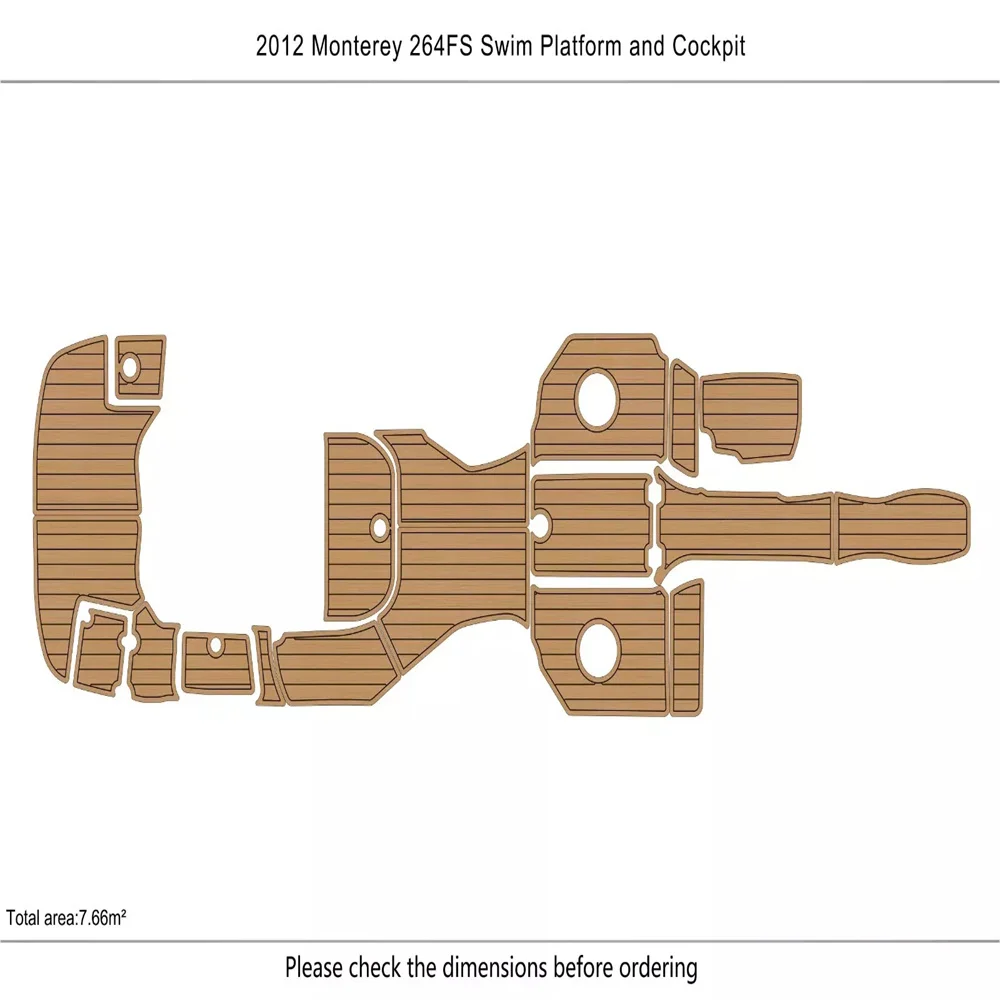 

2012 Monterey 264 FS Cockpit swim platform 1/4" 6mm EVA Faux teak Non-slip Mat SeaDek MarineMat Gatorstep Style Self Adhesive