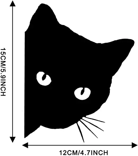 Car Black/White Cat Peeking Sticker Funny Vinyl Decal Car Styling Decoration Accessories 18x15cm Auto Exterior Decor for car