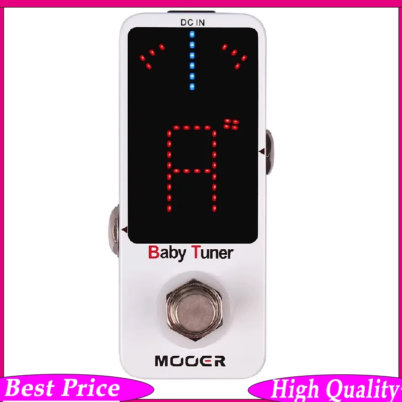 

Педаль-тюнер Mooer MTU1 Baby Tuner: высокоточный тюнер для гитары и баса, true bypass, для электрических инструментов