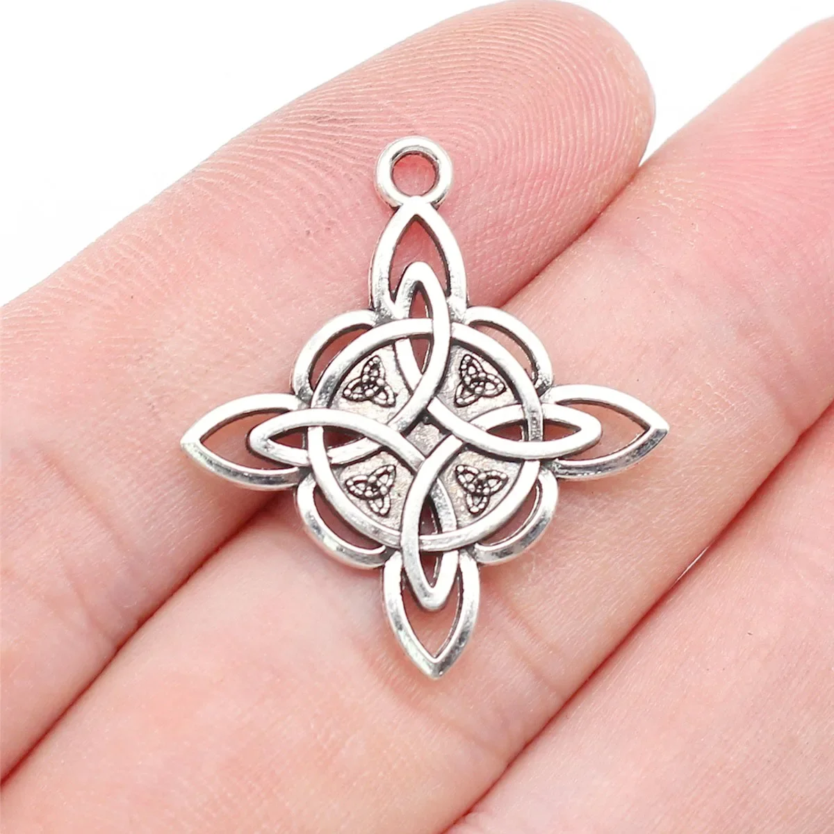 20PCS Irish knot Charms 28x25mm Alloy Antique Silver Color Celtic knot Charms Pendant For Jewelry Making DIY Handmade Craft