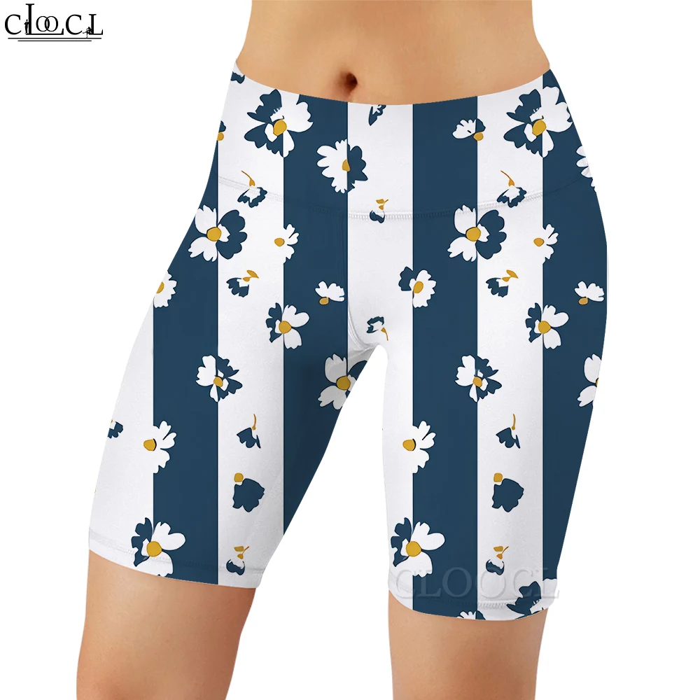 CLOOCL Women Legging Retro Pattern 3D Printed Shorts Pants for Female Workout High Waist Knee-Length Pants Summer Shorts 2022