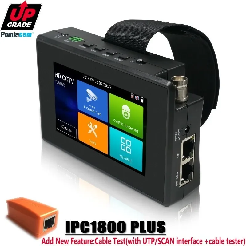 

Upgrade IPC-1800 PLUS CCTV IP Camera Tester 5-in-1 H.265 4K IP 8MP TVI 8MP CVI 8MP AHD Analog Wrist CCTV Tester Monitor with WIF