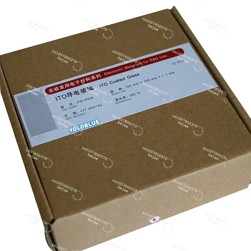 12Pcs  Less Than 7 ohm/sq 100x100x1.1mm  Lab Transparent Conductive Indium Tin Oxide ITO Glass Coated Glass