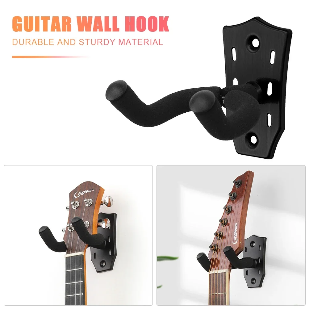 Guitar Holder Hook Metal Acoustic Guitar Hook Holder Stand Non-slip Guitar Hanger Wall Mount for Electric Guitar Bass Ukulele