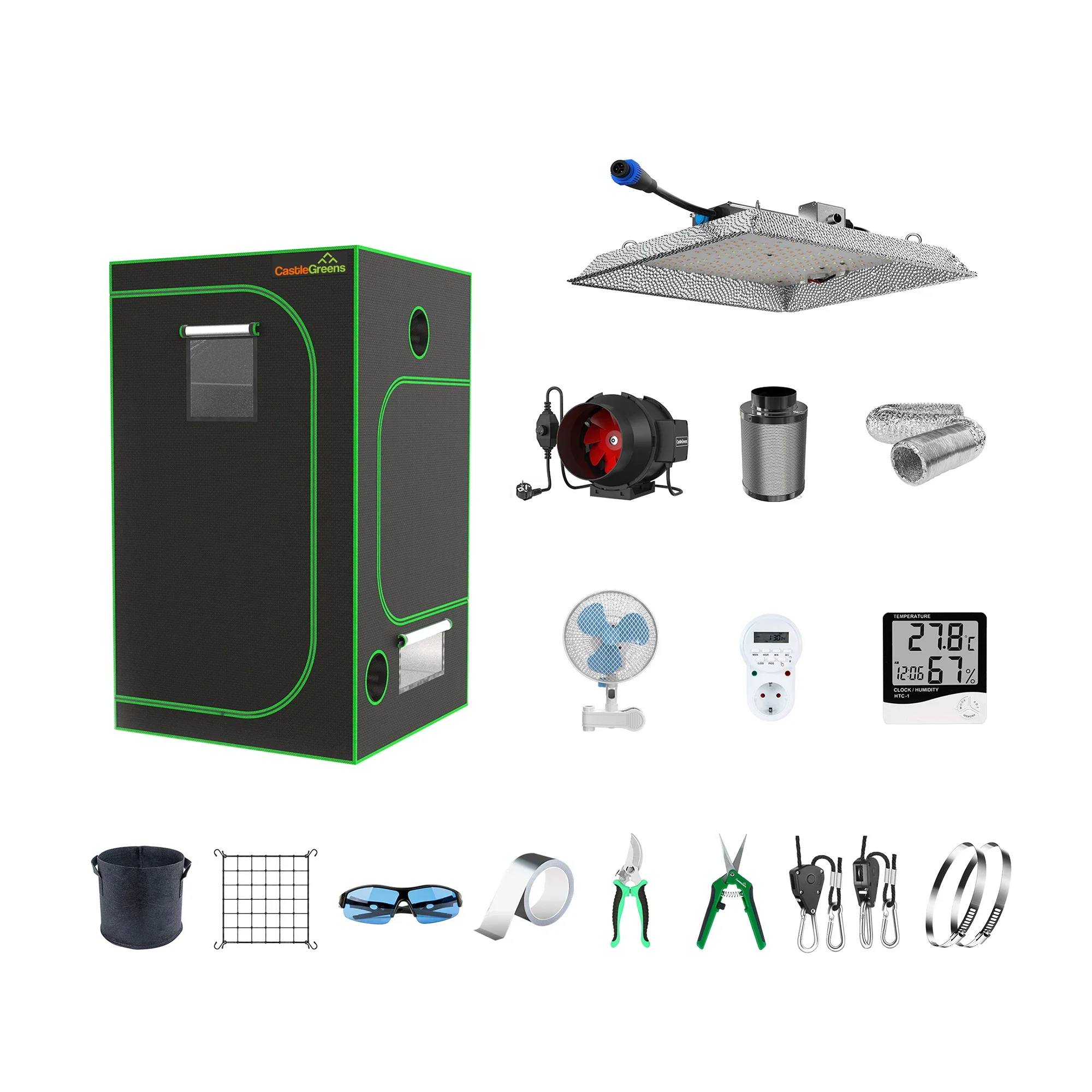 Stock 150*1500*200cm Durable Metal Indoor Plant Growing Kit Complete Garden Greenhouses Hydroponic System Powerful Ventilation