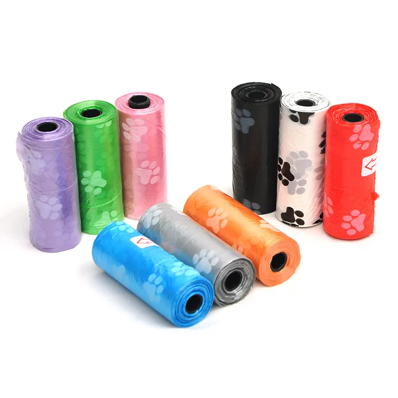 10pcs Degradable Pet Dog Waste Poop Bags With Printing Doggy Bag (15 Bag/ Roll)Puppy Cat Pooper Scooper Bag Rolls Outdoor Clean