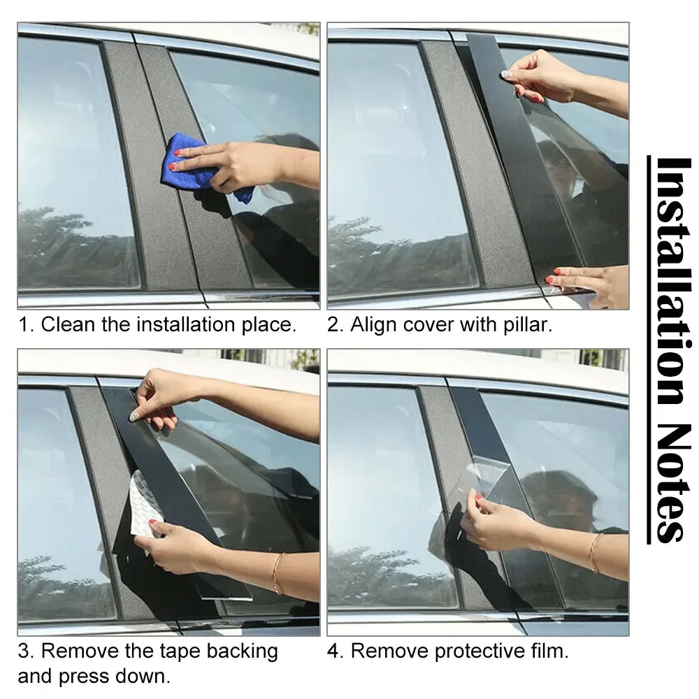 Car Door Window Trim Cover for Toyota Corolla E110 Sprinter Carib 1996~2002 Carbon Fiber Chrome Sticker Pillar Posts Accessories view 3