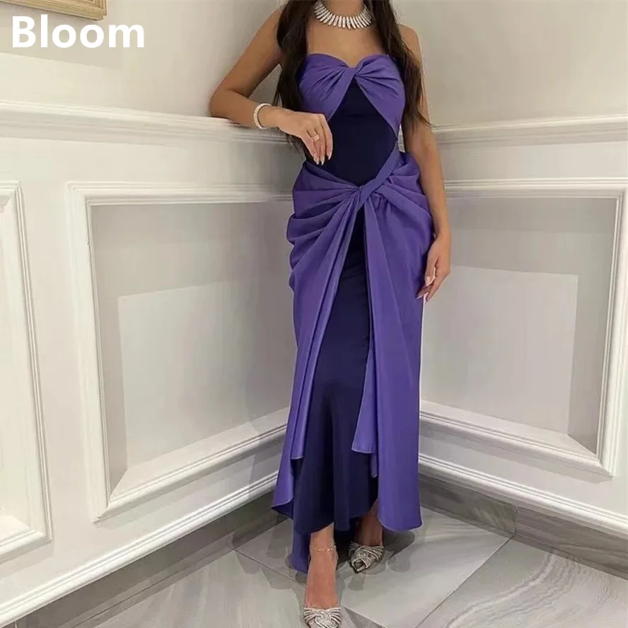 Merida Strapless Ruched Mermaid Prom Dresses Sleeveless Ankle-Length Elegant Party Dresses For Women 2024