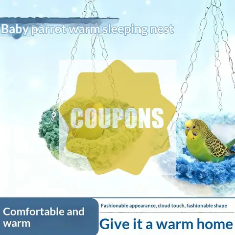 Bird Bed Hideout Warm Bird Hanging Hammock Thicken Bite Resistant Parrot Nest Comfortable Soft Bird Cage Swing Bird Cage