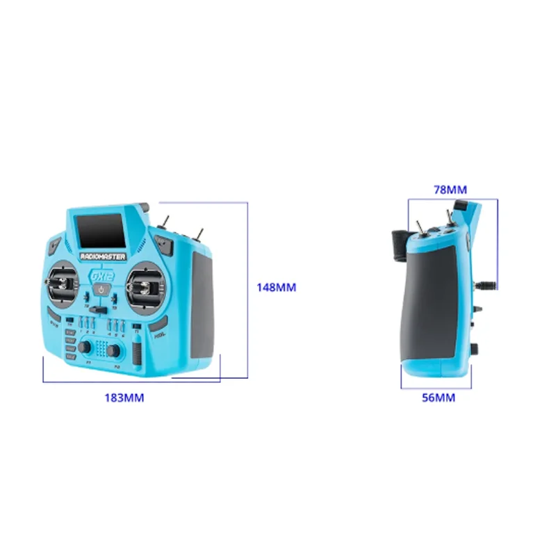 Radiomaster GX12 Crush FPV Radio 1000Hz CNC 3D Hall Gimbal Dual Band Antenna