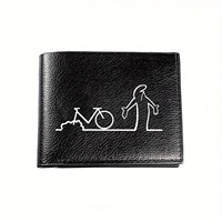 Silhouette of a Person and a Bike Accident Business Mens Casual Elegant Simple Practical Quality Wallet Stylish Printing Graphic