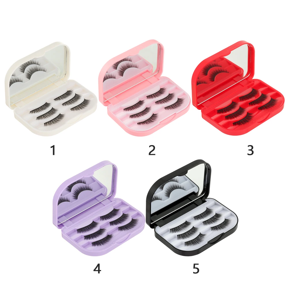 Storage Case Makeup Mirror Travel False Eyelashes Storage Box 3 Layer Empty Storage