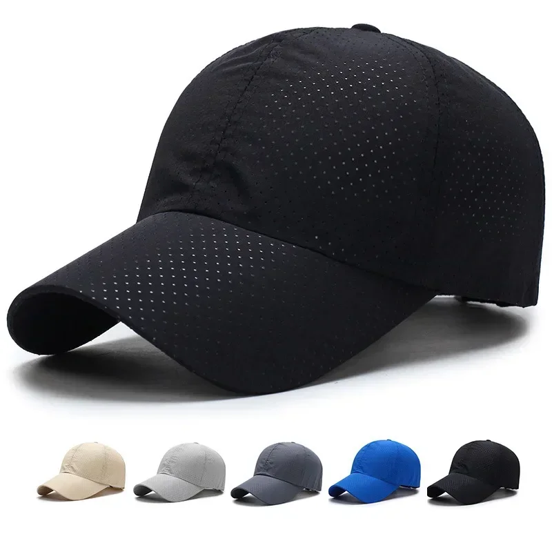 Classic Baseball Cap Solid Thin Mesh Portable Quick Dry Breathable Sun Hats Women Men Golf Caps Tennis Running Hiking Camping