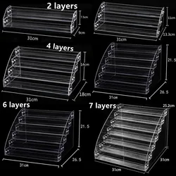 2 To 7 Layers Acrylic Nail Polish Desktop Transparent Ladder Display Stand Lipstick Lipstick Cosmetics Multi-layer Storage