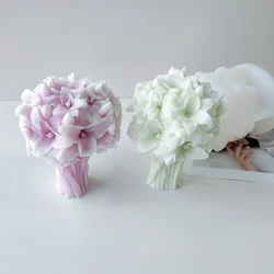 Silicone lily bouquet mold candle soap and silicone crafts elegant white flower design home decoration making tools