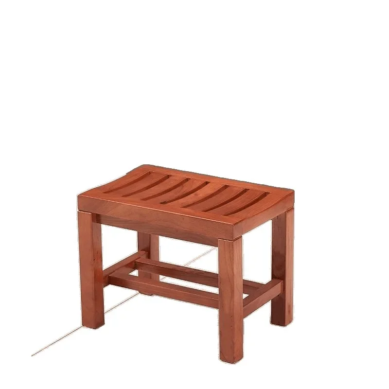Solid wood bath stool shower room pregnant women the elderly change shoes wash feet non-slip waterproof anti-corrosion