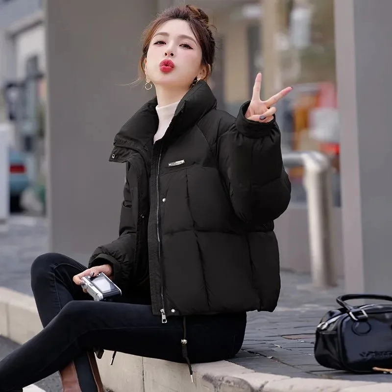 Frauen Parkas Jacke 2025, Neue Herbst Winter Licht Dünne Unten Baumwolle Mantel Femme Beiläufige Kurze Warme Grundlegende Oberbekleidung Damen Tops