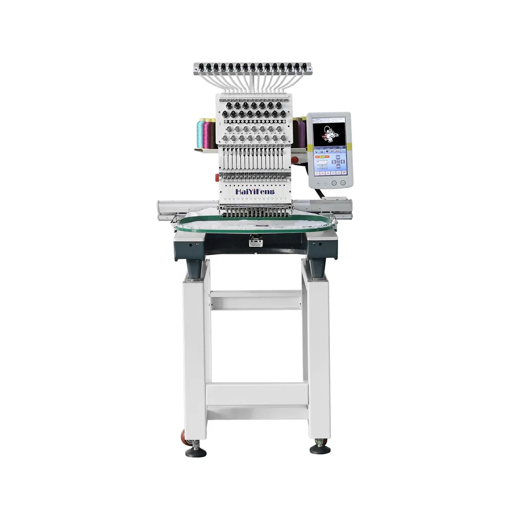 1 آلة تطريز الرأس لشعار القميص وشعار القبعة والتطريز المسطح