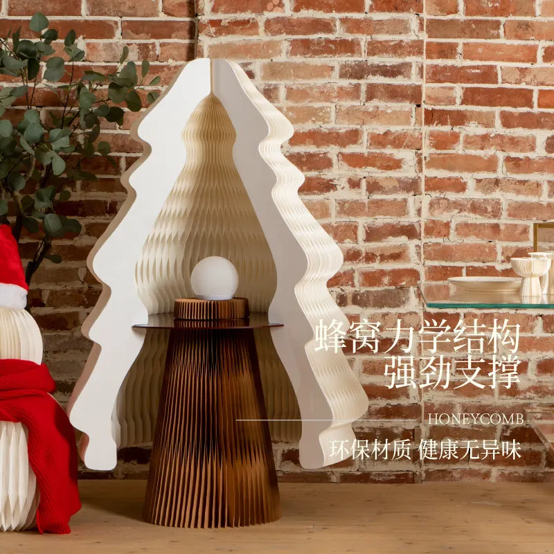 Foldable Glowing Paper Christmas Tree for Holiday Decor, Desktop & Shop Window Display Prop