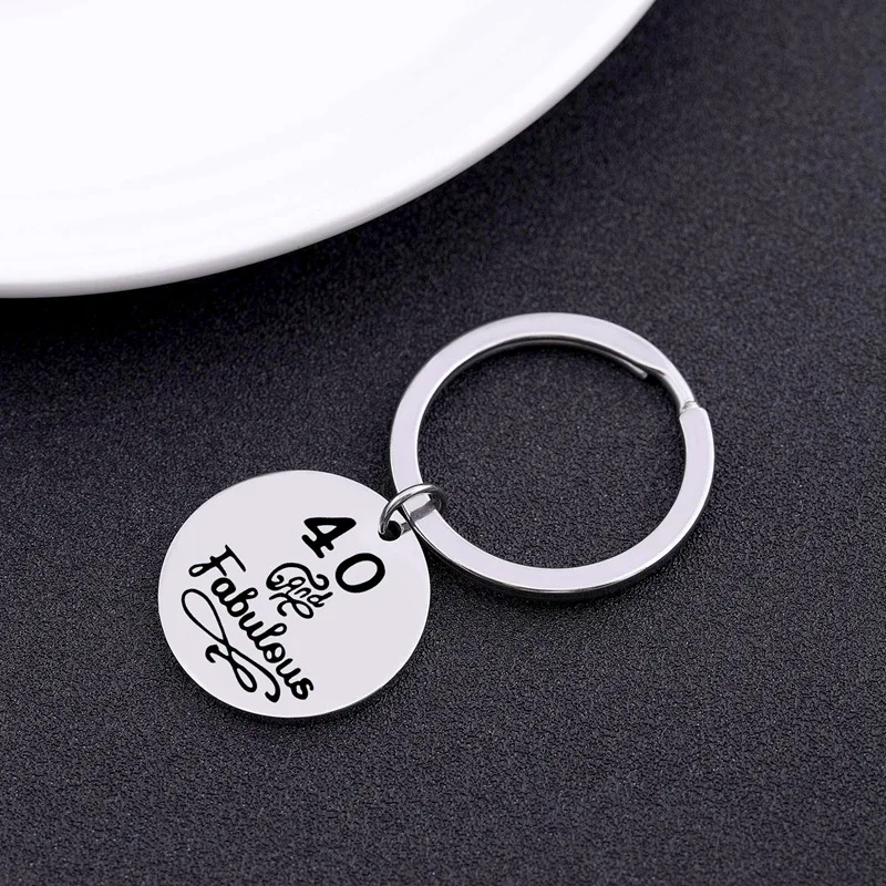 30 40 50th Anniversary Keychain Women's Birthday Gift Stainless Steel Keychain Wedding Bridesmaid Favors Guests