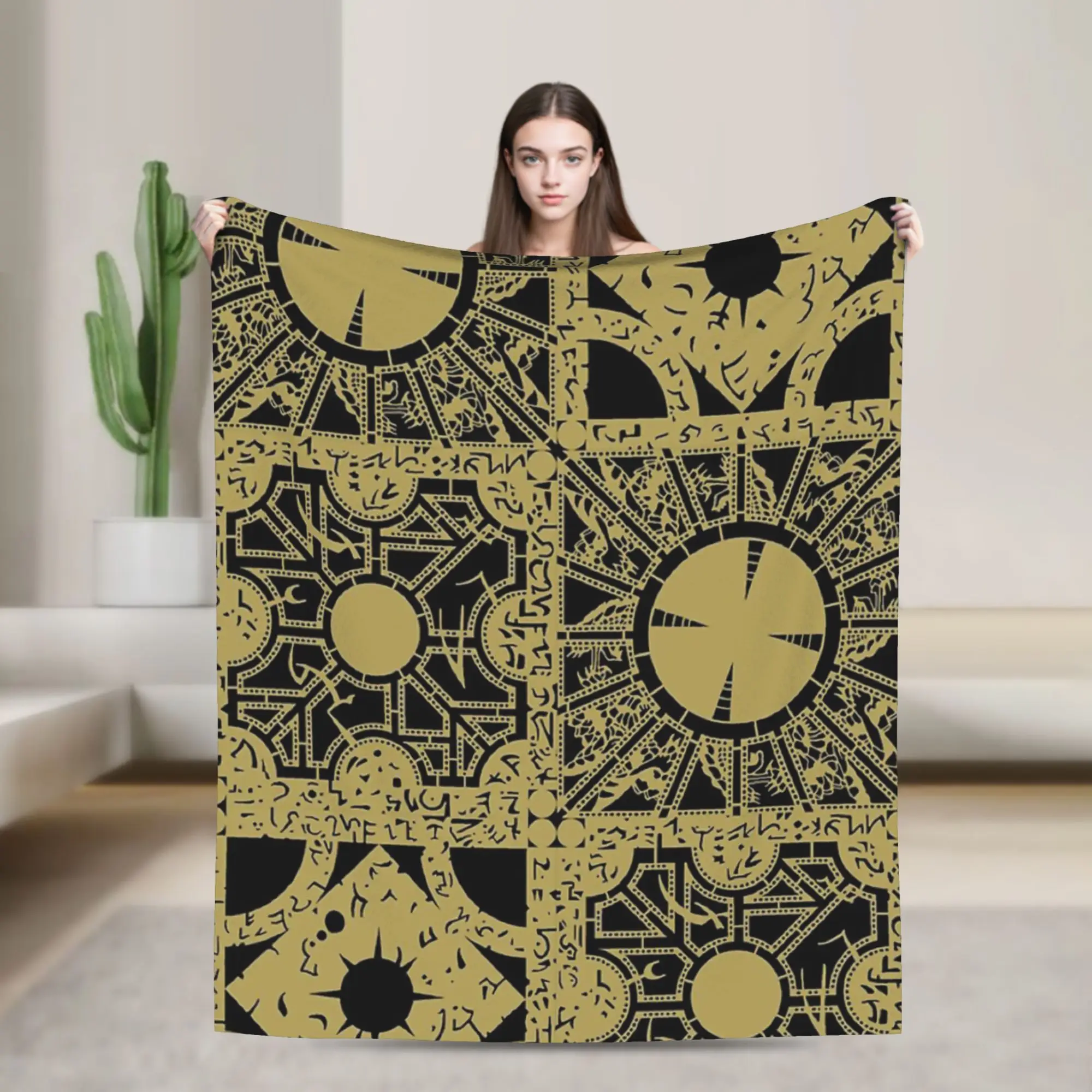 Puzzle Box Pattern Blankets Fleece Summer Air Conditioning Hellraisers  Thin Throw Blanket for Bedding Couch Plush Thin Quilt