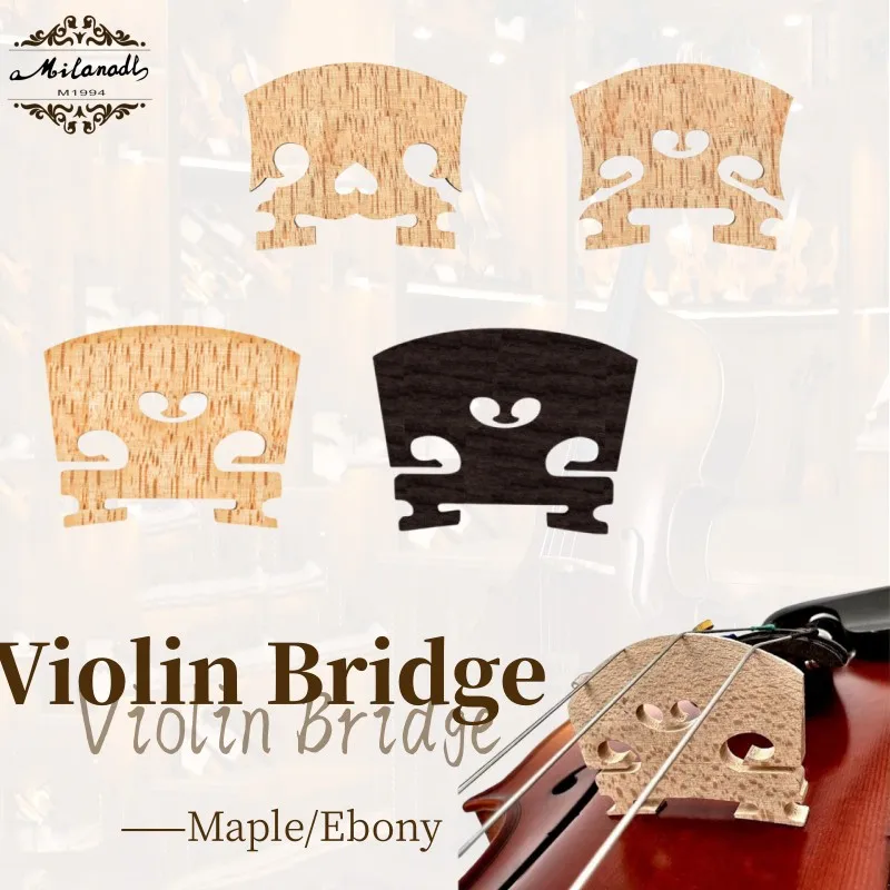 5pcs High Quality Imported maple/ebony 4/4 3/4 1/2 1/4 Fiddle violin bridges,Violin Parts Accessories fittings