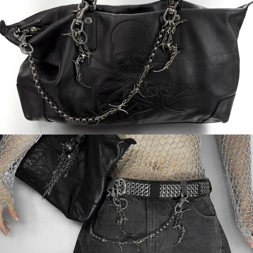 New Irregular Punk Style Trouser Chain, Spliced with Irregular-Shaped Bag Charms, Couple's Birthday Gift