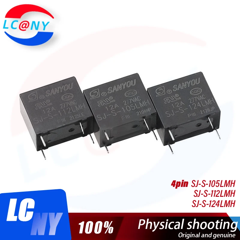 SANYOU Relay SJ-S-105LMH SJ-S-112LMH SJ-S-124LMH 4PIN 12A compatible HF32F -G 5V 12V 24V Power Relay