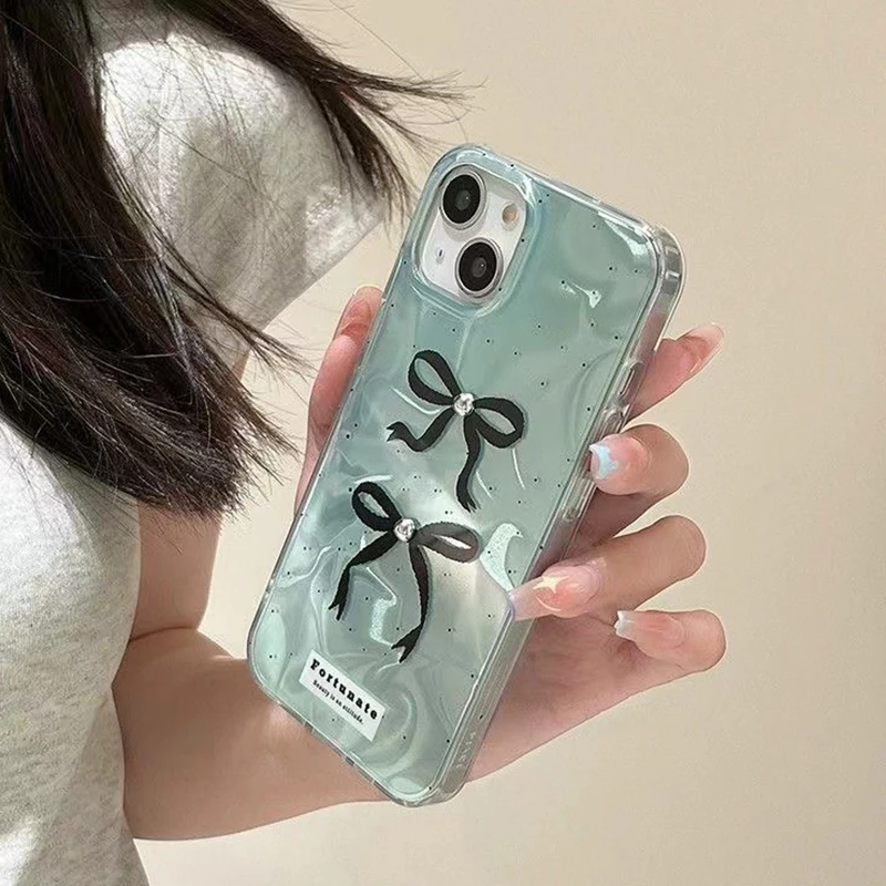 لؤلؤة ثلاثية الأبعاد Bowknot النقاط سلسلة الحال بالنسبة ممن لهم رينو 13 12 FS 11F 13F 12F 11 10 برو 5G 8 7 4G 6 5 لايت البحث X3 لايت غطاء الهاتف حالات