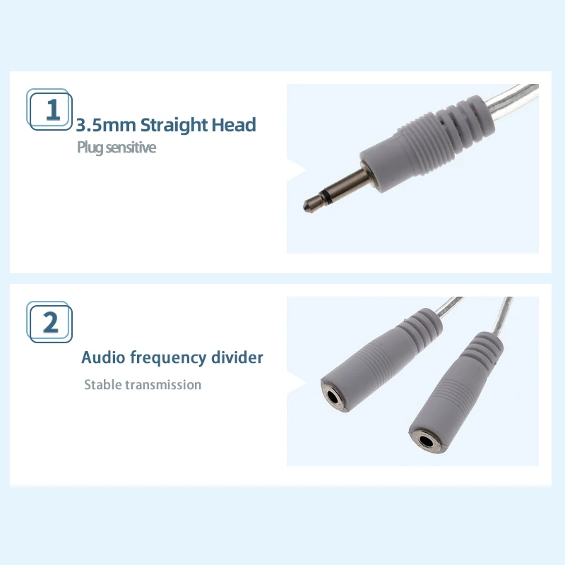 3.5mm 1/2 headphone couple cable 3 audio splitter for mobile phones computers laptops, various audio equipment adapters