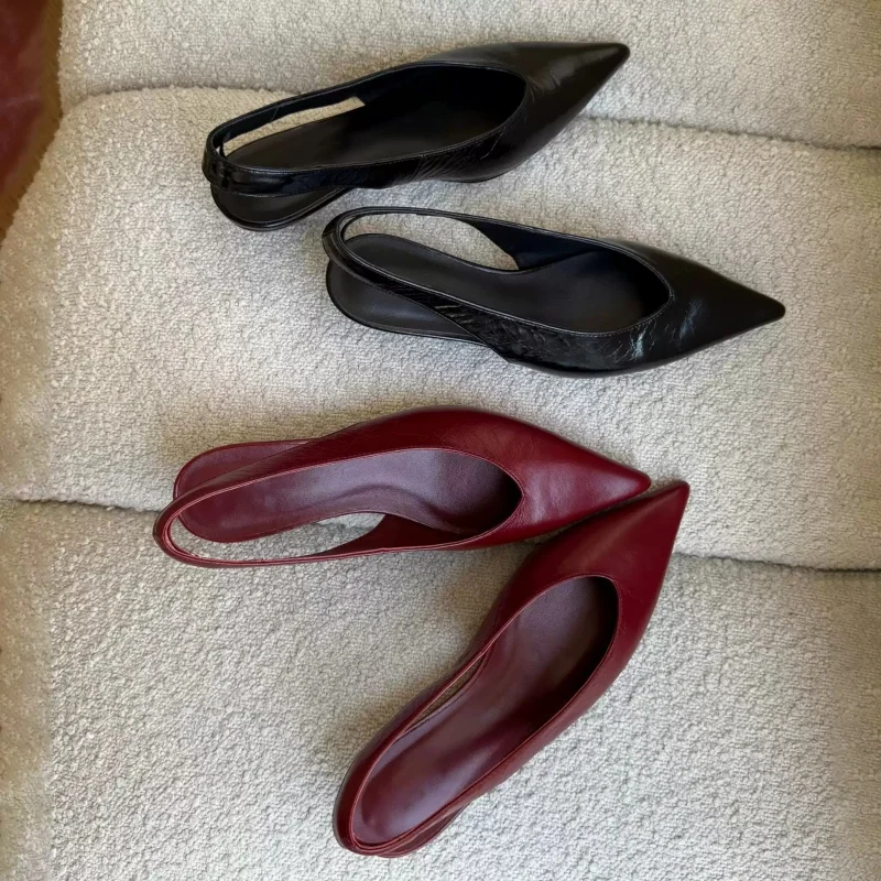 

Patent Leather Slingback Women Pumps Back Strap Sexy Pointy Toe Slip On Fashion Spring Autumn Runway Women Dress Shoes